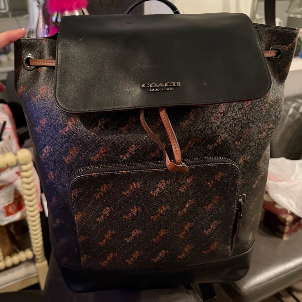 Unisex Coach Turner Backpack - Horse & Carriage Print Black (Brand New)